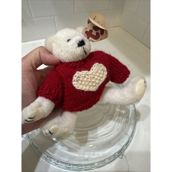 Ty Attic Treasures Nicholas the White Bear 6015 Red Sweater Vintage 1993 Retired - Picture 8 of 8